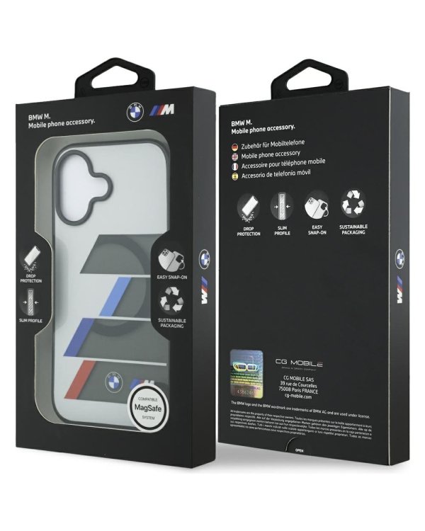 BMW M IML Metal Buttons Tricolor Lines MagSafe Case Защитный Чехол для Apple iPhone 17