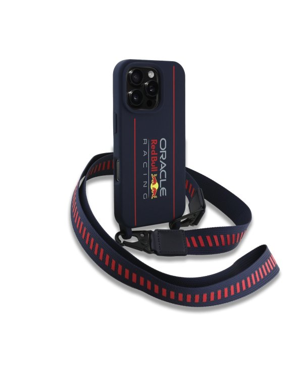 Red Bull Silicone Vertical Logo MagSafe Case + Crossbody Strap Чехол и ремешок через плечо для Apple iPhone 16 Pro Max