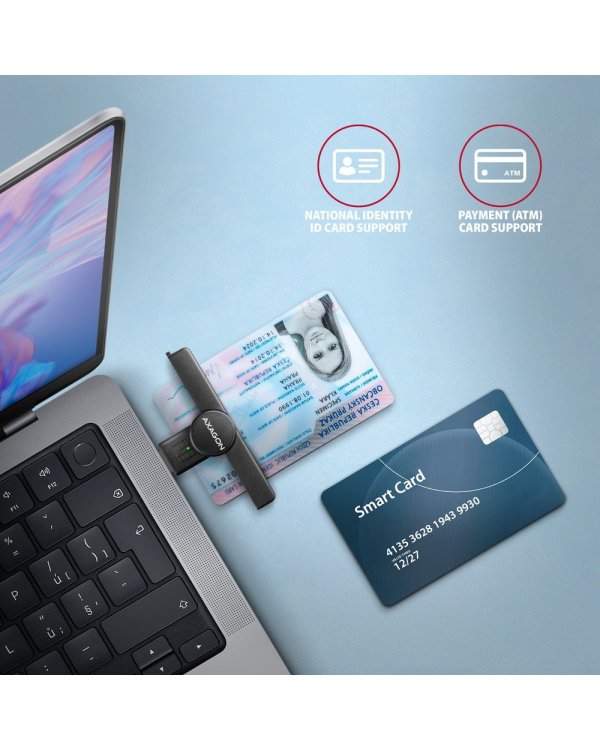 AXAGON CRE-SMPA USB Smart Card Reader / ID Reader