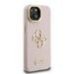Guess PU Grained 4G Logo Stand Camera Frame Case Защитный чехол для iPhone 15 / розовый