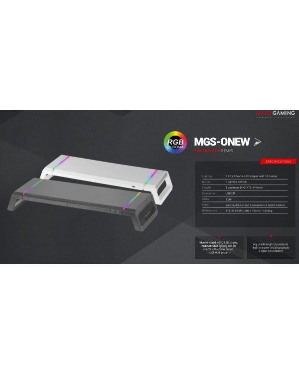 Mars Gaming MGS-ONE Подставка для монитора Chroma RGB / USB 2.0