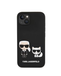 Karl Lagerfeld MagSafe Liquid Silicone Karl and Choupette Защитный чехол для iPhone 14 Plus / чёрный