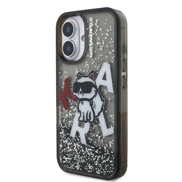Karl Lagerfeld Liquid Glitter Scattered Choupette Case Чехол для Apple iPhone 16