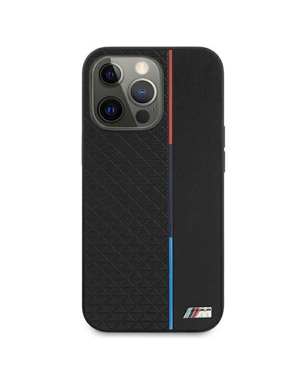 BMW Коллекция M BMHCP13XTRTBK Back Case Кожанный Чехол для телефона Apple iPhone 13 Pro Max Черный