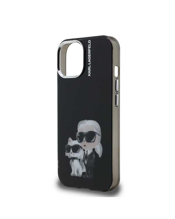 Karl Lagerfeld IML Aquarelle Karl and Choupette Защитный чехол для iPhone 15 / чёрный