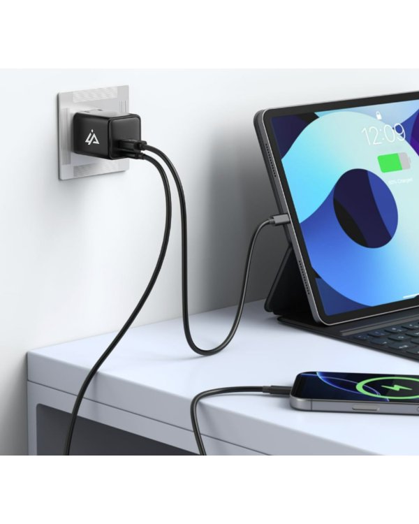 iPeax GaN USB-C / USB-A 3арядное устройство 45W