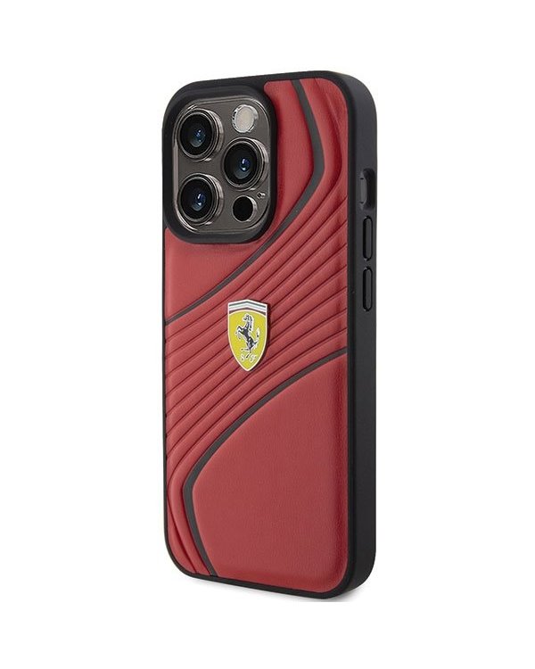 Ferrari Twist Metal Logo Back Case Защитный Чехол для Apple iPhone 15 Pro