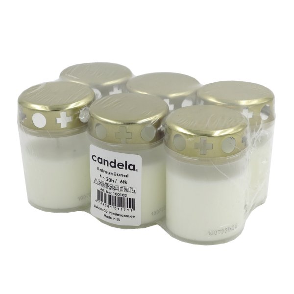Candela Могильные Свечи С Цоколями 6шт White