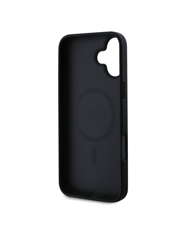 Guess PU Grained Classic Logo MagSafe Case Защитный чехол для iPhone 16 / чёрный