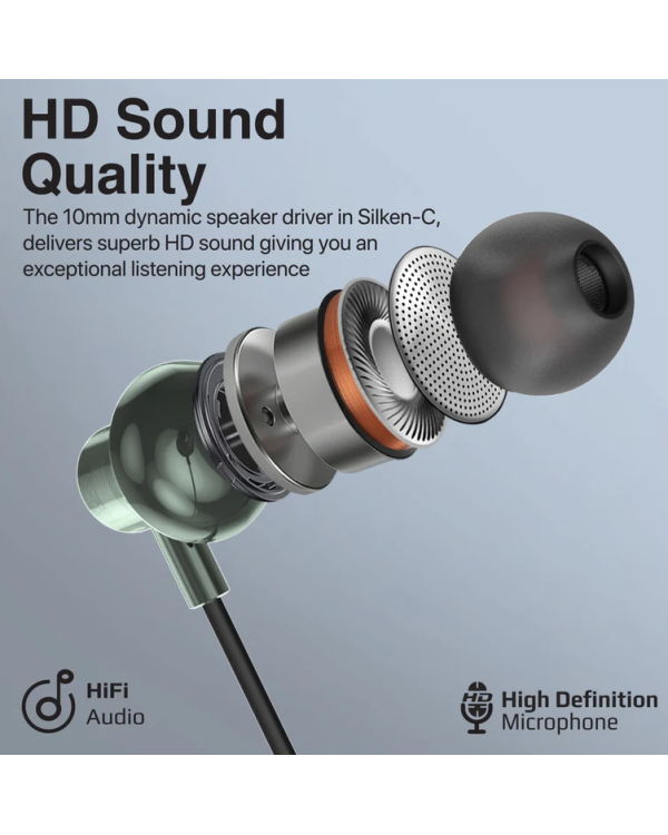 Promate Silken-C Ergonomic Stereo In-Ear Проводные наушники USB-C / 1.2m