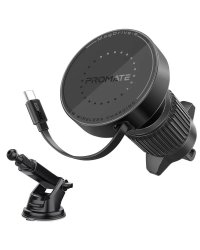 Promate MagDrive-R 2-in-1 MagSafe Автомобильное беспроводное зарядное устройство 15W / USB-C