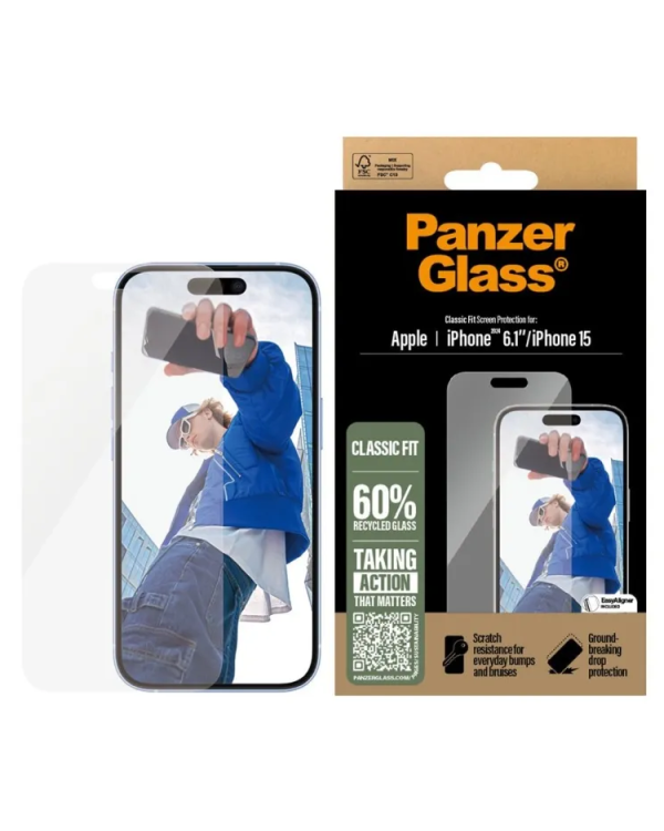 PanzerGlass 2873 Classic Fit Защитное стекло для Apple iPhone 15