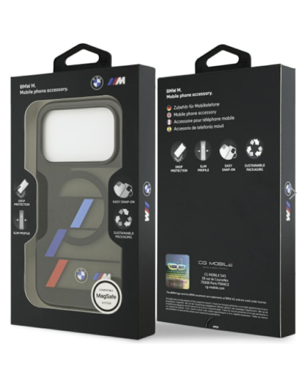 BMW M IML Metal Buttons Tricolor Lines MagSafe Case Защитный Чехол для Apple iPhone 17 Pro Max