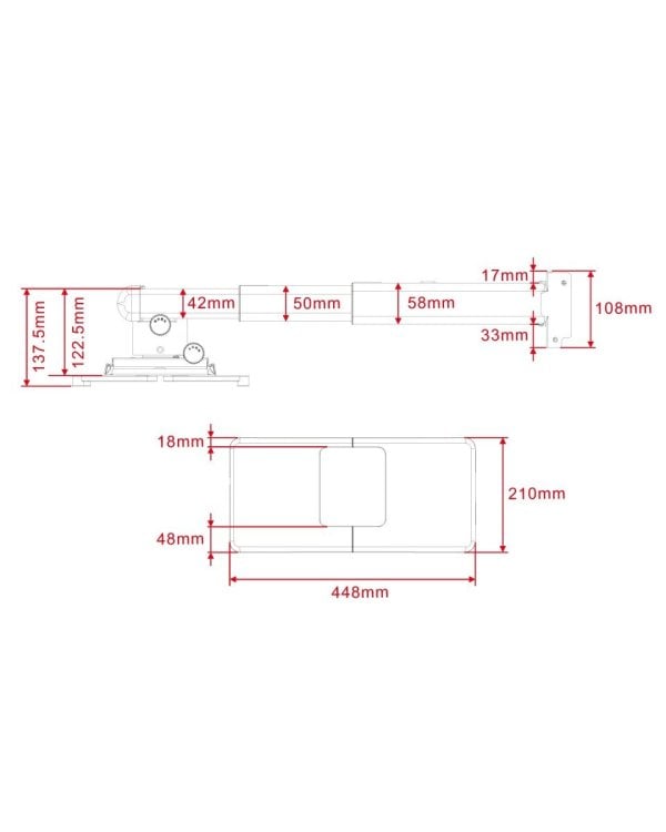 Multibrackets MB-9833 Универсальное крепление для проекторов 325-740 mm / 15 kg