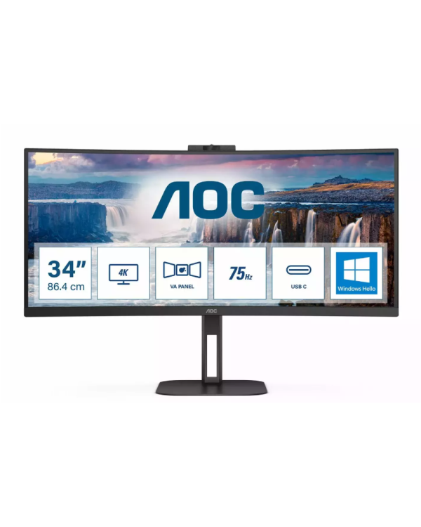 AOC CU34V5CW/BK VA дисплей 3440 x 1440 Монитор 34"