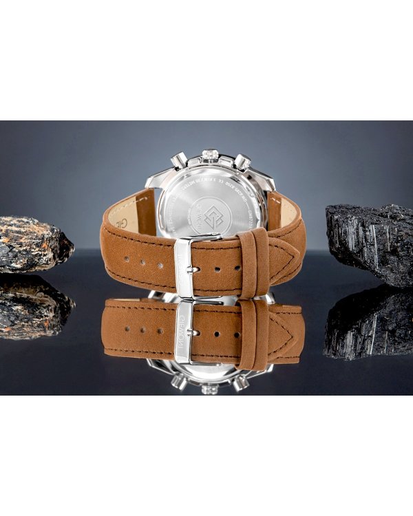 Дополнительное изображение книги «Giewont Chronograph Sapphire Мужские Часы Brown Black Leather 44mm»