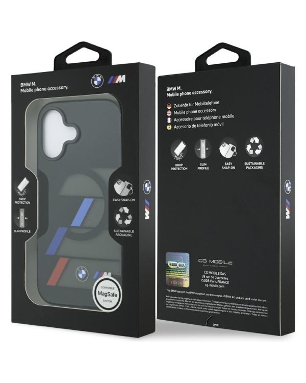 BMW M IML Metal Buttons Tricolor Lines MagSafe Case Защитный Чехол для Apple iPhone 17
