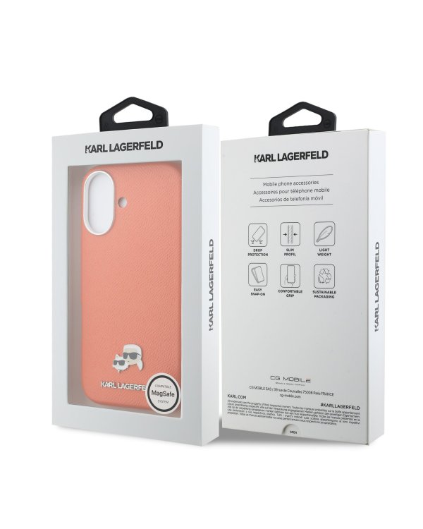 Karl Lagerfeld PU Karl and Choupette Heads Pins MagSafe Case Чехол для Apple iPhone 17