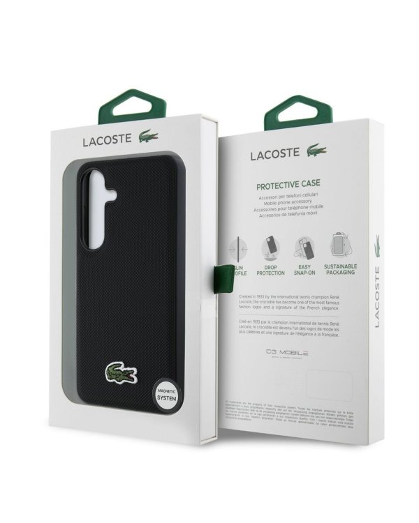 Lacoste Iconic Petit Pique Woven Logo MagSafe Case Чехол для Samsung Galaxy S25
