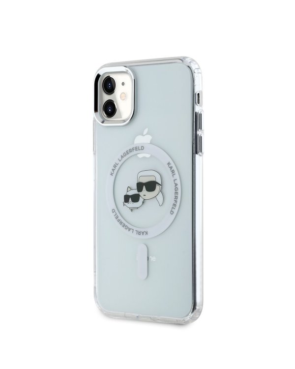 Karl Lagerfeld IML K&CH Heads Metal Frame MagSafe Case Защитный чехол для iPhone 11 / прозрачный