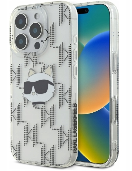 Karl Lagerfeld IML Choupette Head Electroplated Защитный Чехол для Apple iPhone 16 Pro Max