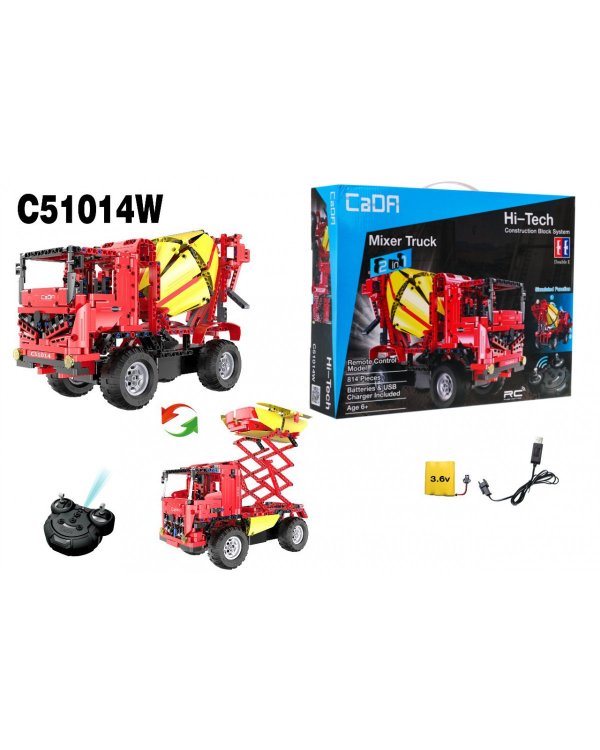 CaDa C51014W R/C Бетономешалка Игрушечная Mашинка Конструктор 814 деталей