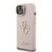 Guess PU Grained 4G Logo Stand Camera Frame Case Защитный чехол для iPhone 15 / розовый