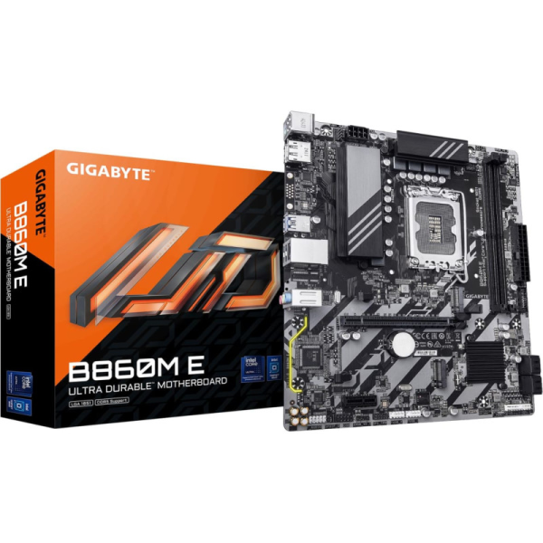 Gigabyte B860M E 1.0 Материнская плата Intel LGA1851 / B860 / DDR5 / 4×DIMM / microATX