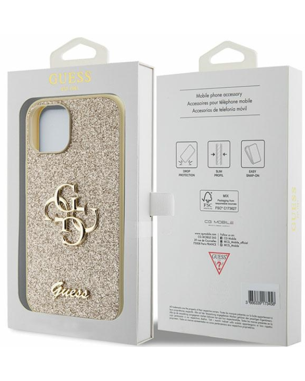 Guess Fixed Glitter Big Case Защитный Чехол для Apple iPhone 15