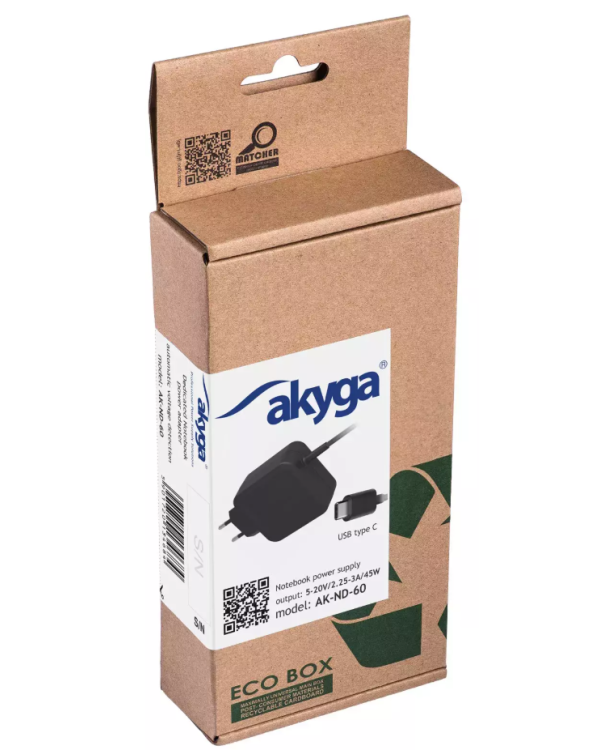 Akyga AK-ND-60 Универсальное зарядное устройство для портативных компьютеров 45W