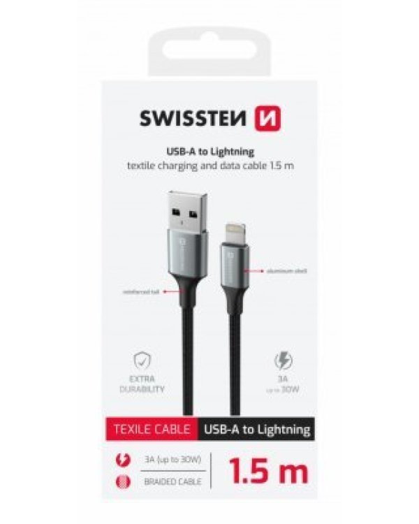 Swissten Textile II USB - Lightning кабель для передачи данных и зарядки 1.5m