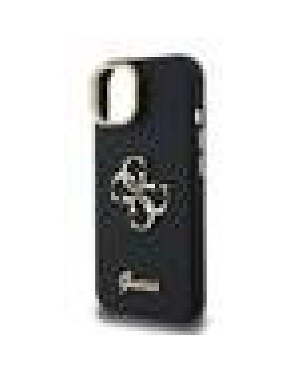 Guess PU Grained 4G Logo Stand Camera Frame Case Защитный чехол для iPhone 13 / чёрный