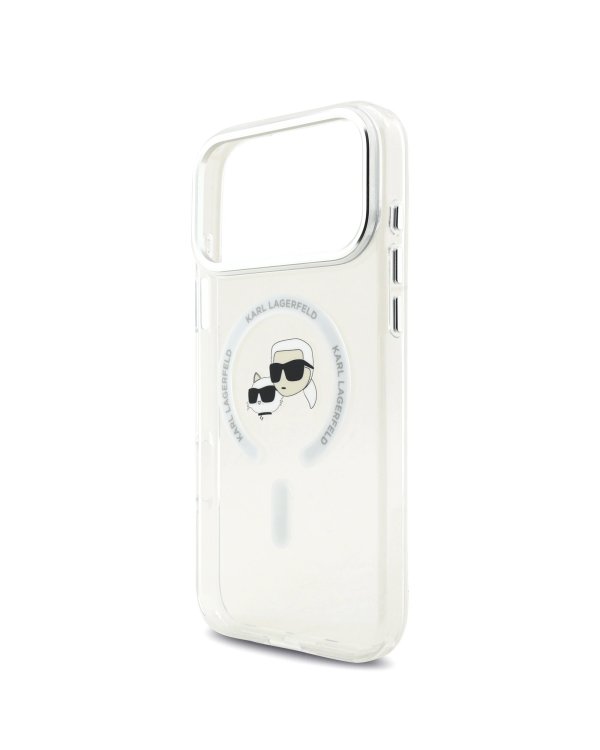 Karl Lagerfeld IML K&CH Heads Metal Frame MagSafe Case Защитный чехол для iPhone 17 Pro Max / прозрачный