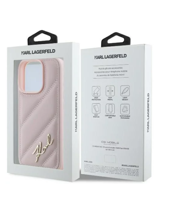 Karl Lagerfeld Quilted Signature Защитный Чехол для Apple iPhone 16 Pro