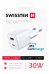 Swissten GaN Mini зарядное устройство USB-C / USB / PD 30W
