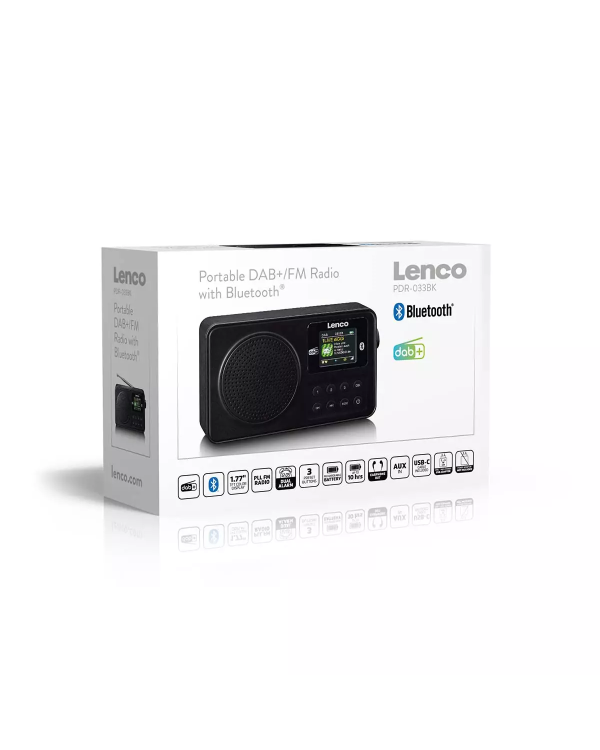 Lenco PDR-033BK Радио портативное FM / Bluetooth