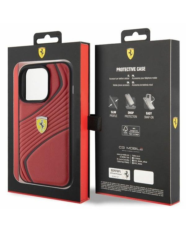 Ferrari Twist Metal Logo Back Case Защитный Чехол для Apple iPhone 15 Pro