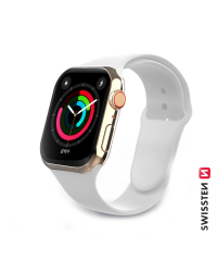 Swissten Cиликоновый Pемешок для Apple Watch 1/2/3/4/5/6 / SE / 38 мм / 40 мм / белая