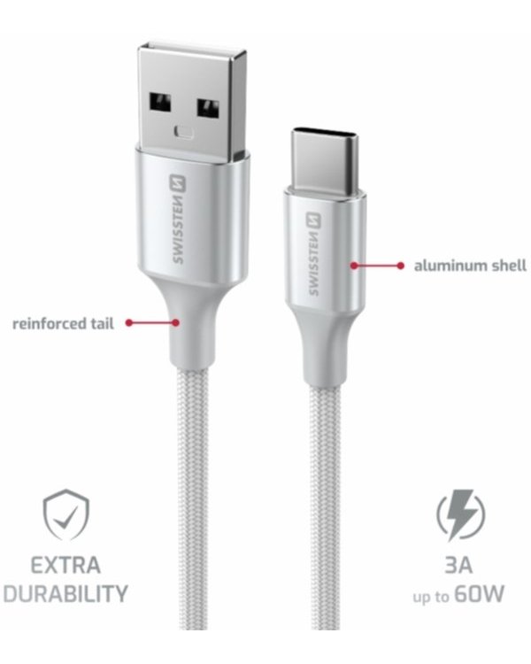 Swissten Textile II USB - USB-C Kабель для передачи данных и зарядки 1.5m