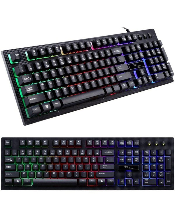 RoGer G20 Игровая клавиатура с проводом и LED подстветкой / USB / Черная (ENG)