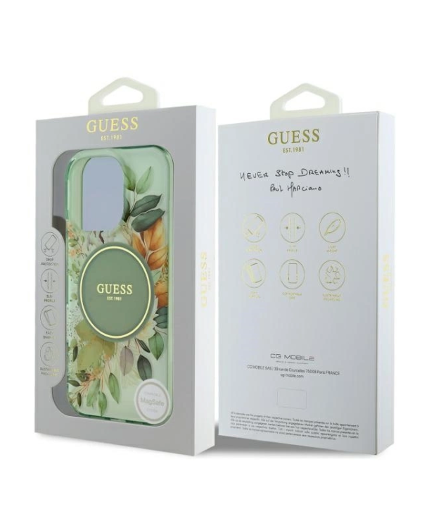 Guess IML Flower & Tonal Circle MagSafe Защитный Чехол для Apple iPhone 16 Pro