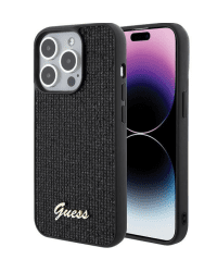 Guess HC Sequin Script Metal Case Защитный Чехол для Apple iPhone 15 Pro