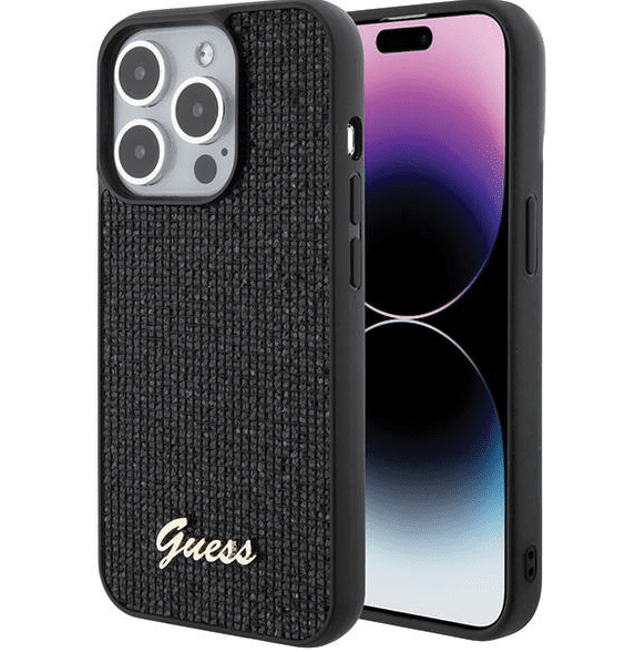 Guess HC Sequin Script Metal Case Защитный Чехол для Apple iPhone 15 Pro