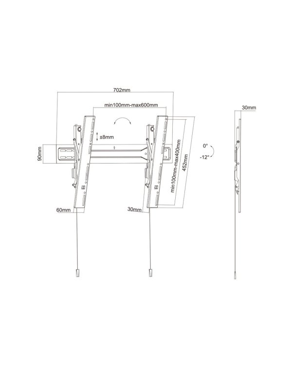 Multibrackets MB-5549 Настенный кронштейн для телевизора с наклоном до 75" / 35kg