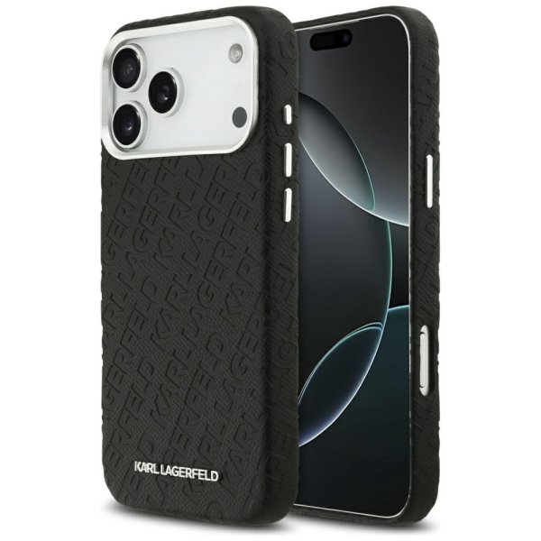 Karl Lagerfeld Grained PU Repeated Logo MagSafe Case Чехол для Apple iPhone 17 Pro Max