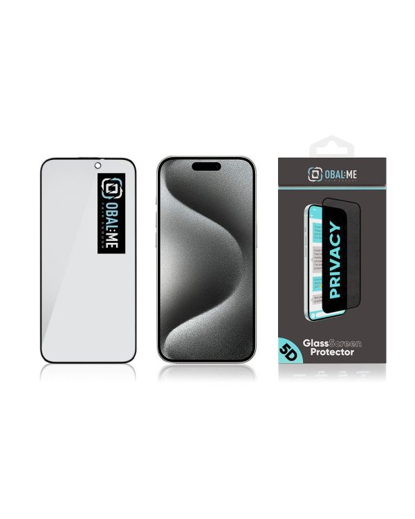 Дополнительное изображение книги «OBAL:ME Privacy 5D Glass Screen Protector Защитное стекло для Apple iPhone 15 Pro / чёрный»