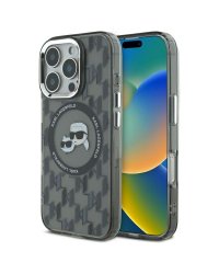 Karl Lagerfeld Hard IML Monogram Karl&Choupette Head MagSafe Case Чехол для Apple iPhone 16 Pro