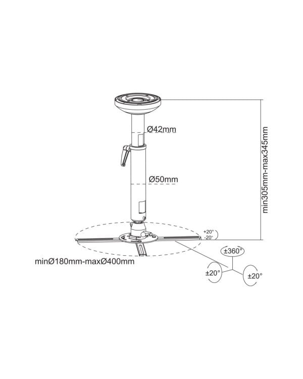 Multibrackets MB-5211 Универсальное крепление для проекторов 305-345 mm / 30kg