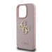 Guess PU Grained 4G Metal Logo Case Защитный чехол для iPhone 15 Pro / розовый