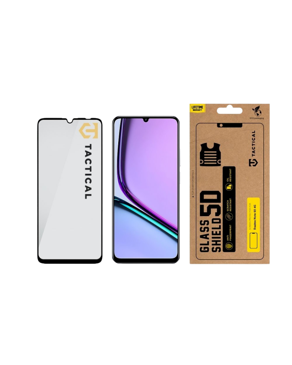 Tactical Glass Shield 5D Защитное стекло для Realme Note 60 4G / чёрный